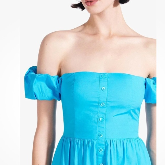 Staud Elio Bright Blue Dress 6 - Picture 3 of 8